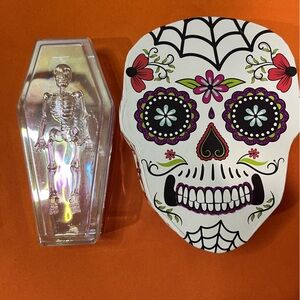 Colorful Sugar Skull and Iridescent Skeleton Set